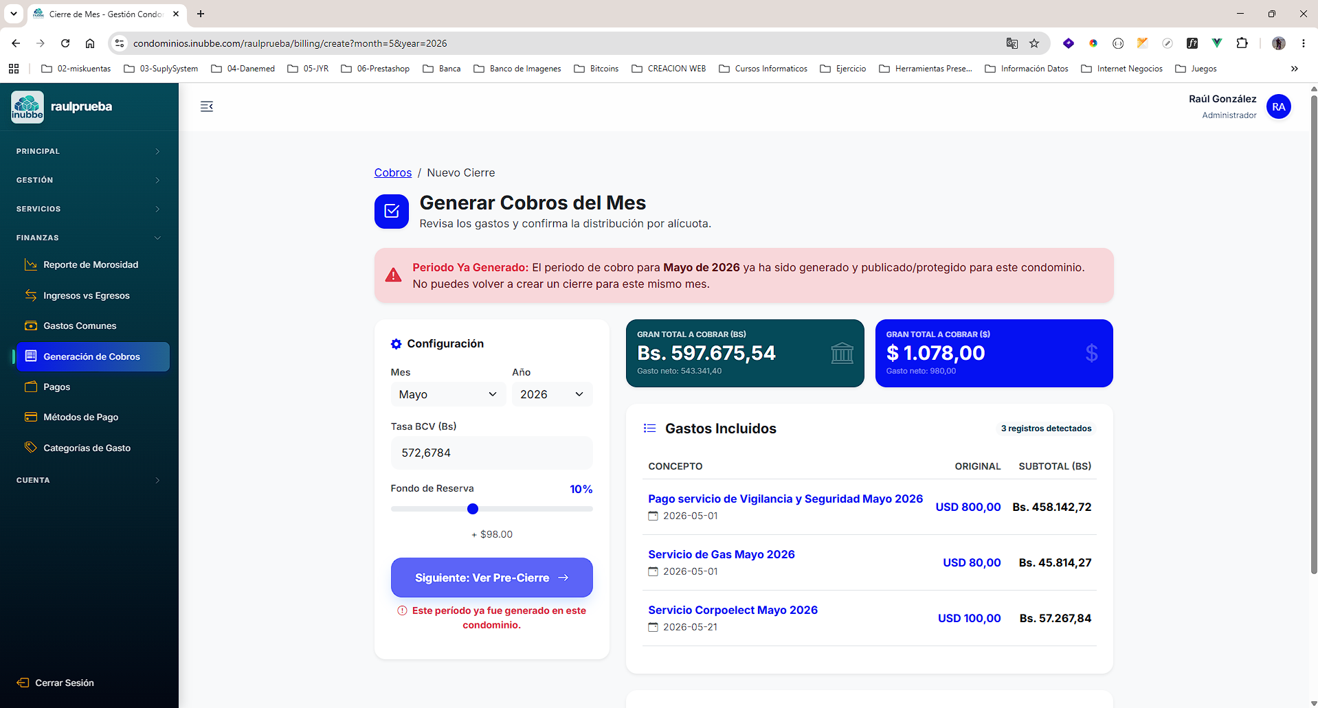 Avisos publicados